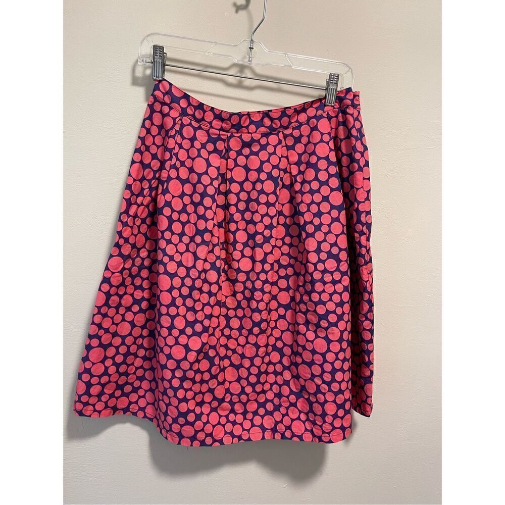 Garnet Hill 6 Blue Pink Polka Dot  A Line Full Skirt